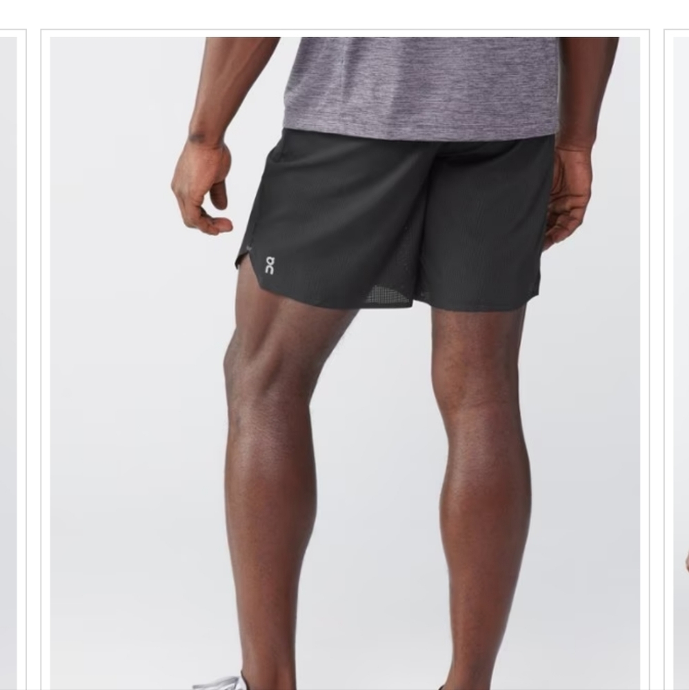 On Cloud Running Grey And Black Lightweight Shorts